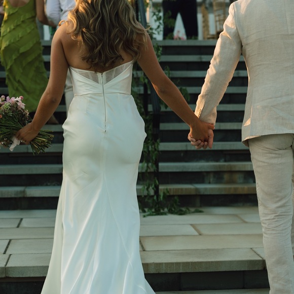 Anthropologie BHLDN Watters Orlie Strapless Corset
Satin Sheath Wedding Gown - Picture 15 of 15